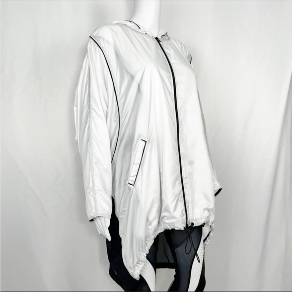 Koral B&W Front Zip &Pockets Lower Half Back Mesh Hooded Windbreaker Jacket SzXL - Picture 10 of 16